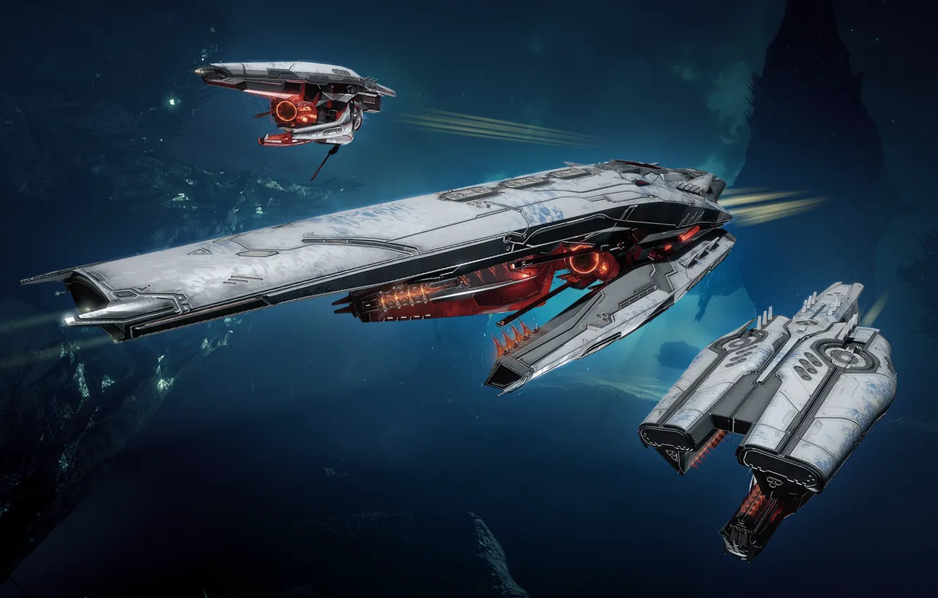 Photo wallpaper space, nebula, asteroids, space, ruins, spaceship, eve online, space ship