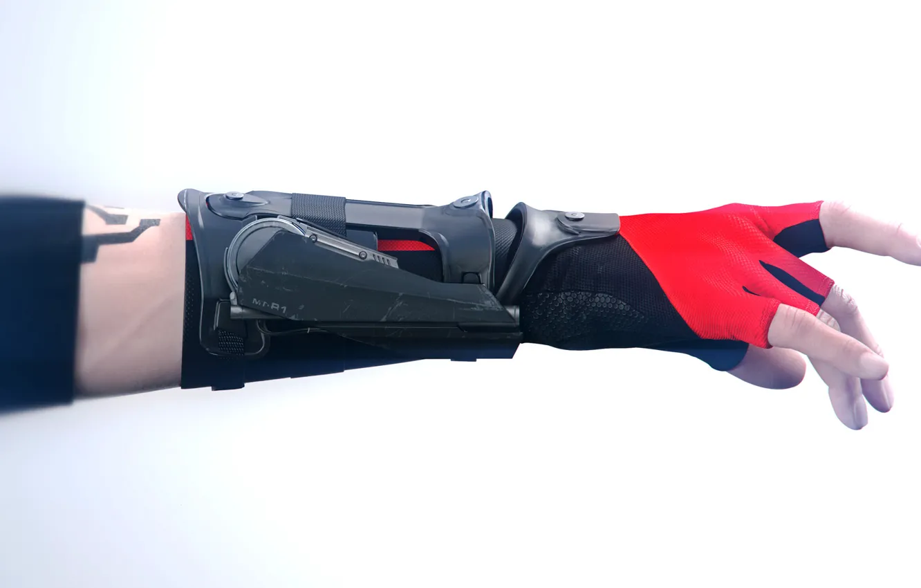 Photo wallpaper hands, tattoo, gloves, fingers, nails, hook, DICE, Mirrors Edge: Catalyst