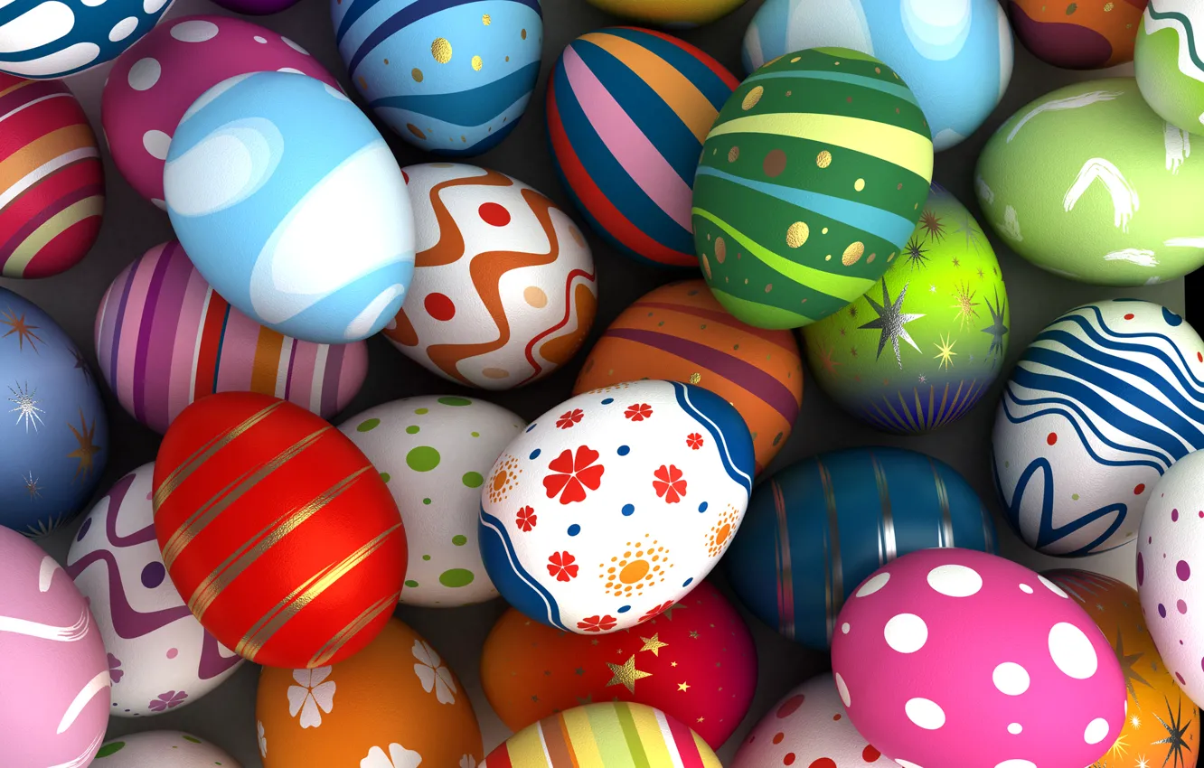 Photo wallpaper holiday, paint, eggs, Easter