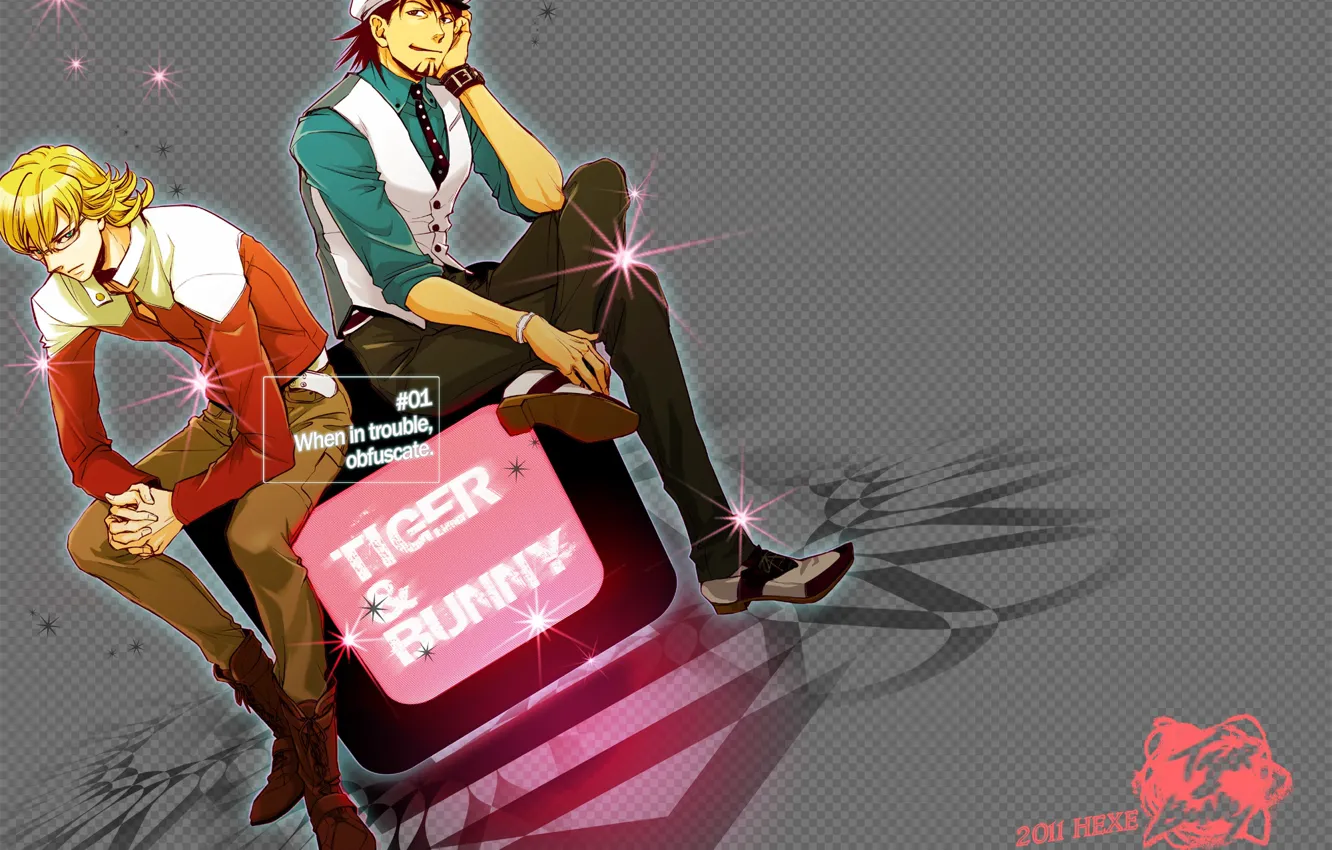 Photo wallpaper background, art, guy, Tiger and Bunny, Kotetsu, Barnaby, Tiger & Bunny