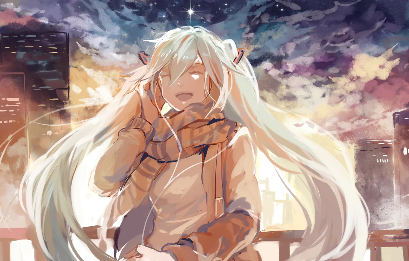 Photo wallpaper girl, anime, art, vocaloid, hatsune miku, Azalea, upscale