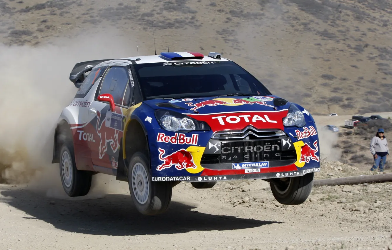 Photo wallpaper Dust, Shadow, Citroen, DS3, Rally, Rally, In the air, Flies