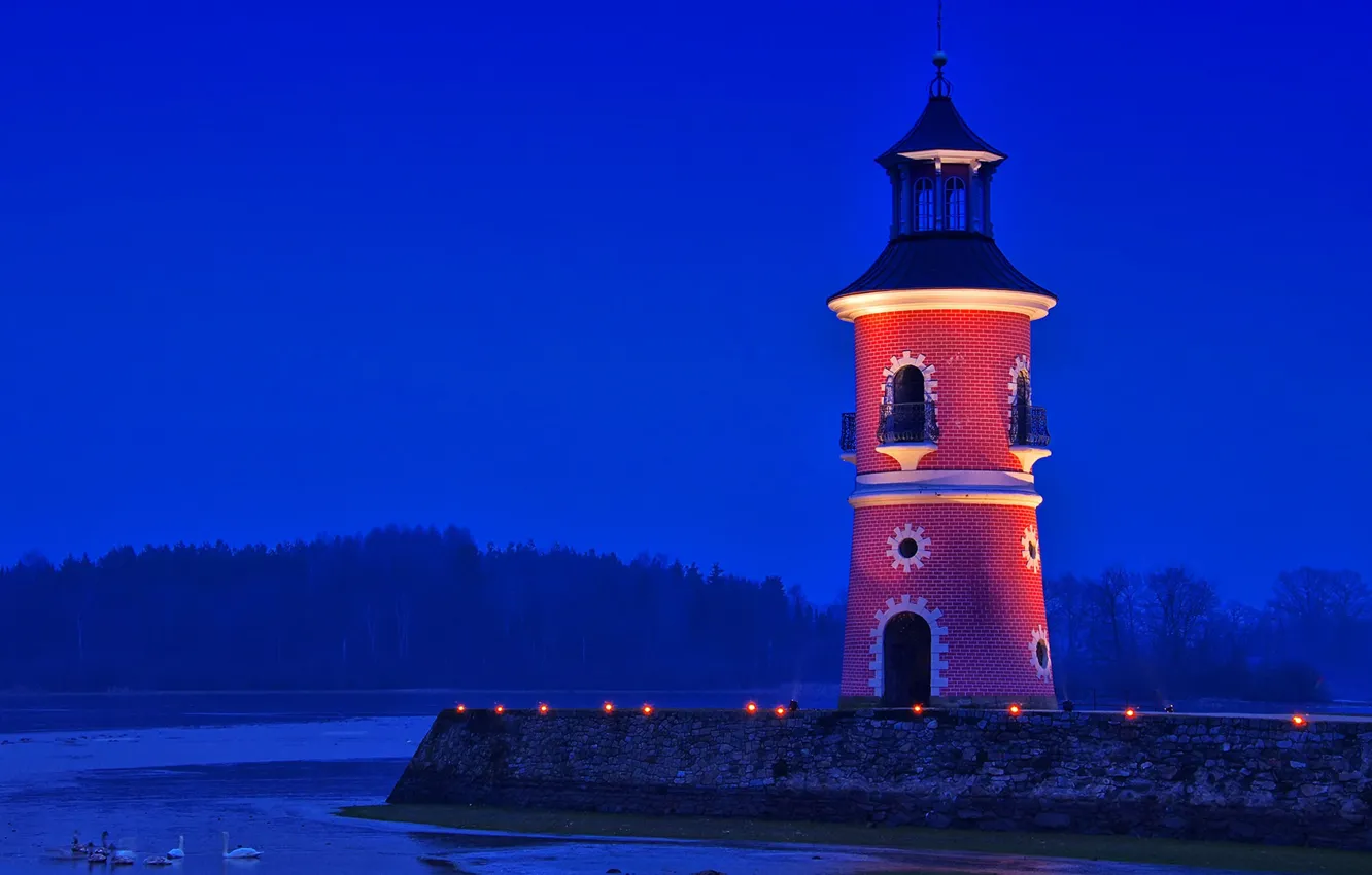 Photo wallpaper lighthouse, Germany, Moritzburg