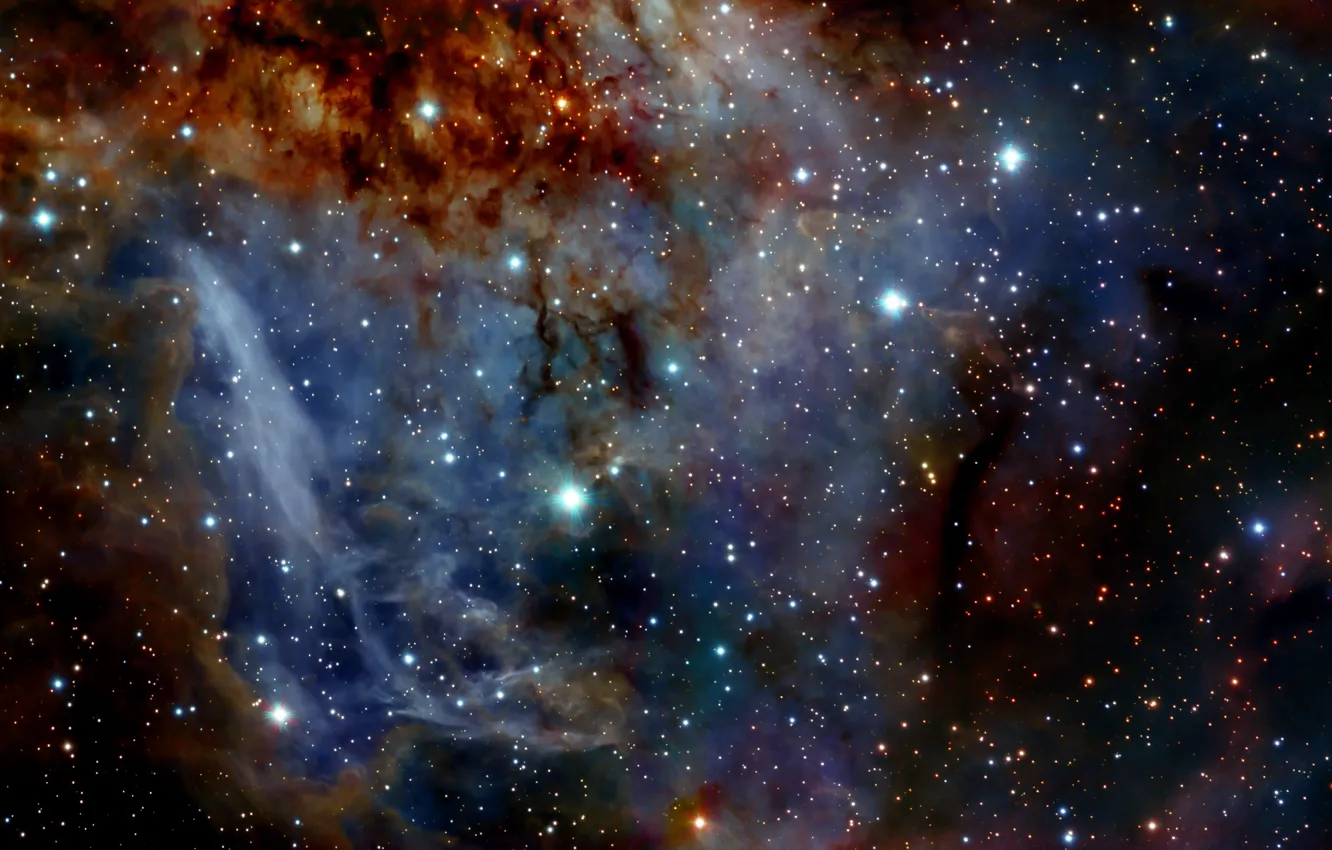 Photo wallpaper nebula, GUM 22, RCW 38, Gas clouds, The Sails, Constellation of Vela, HAWK-I, HII region