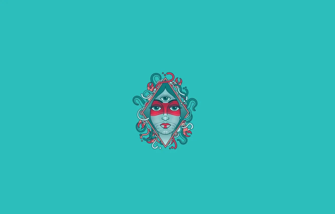 Photo wallpaper eyes, girl, face, minimalism, art, girl, eyes, art