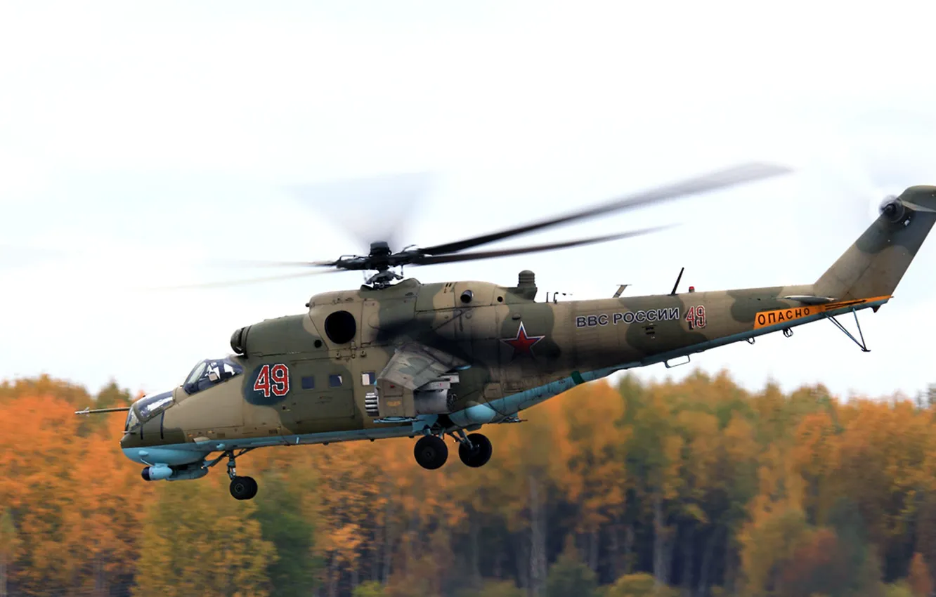 Photo wallpaper RUSSIAN AIR FORCE, Hind, OKB M. L. Mil, Mi-24P, the product 243, Soviet/Russian attack helicopter