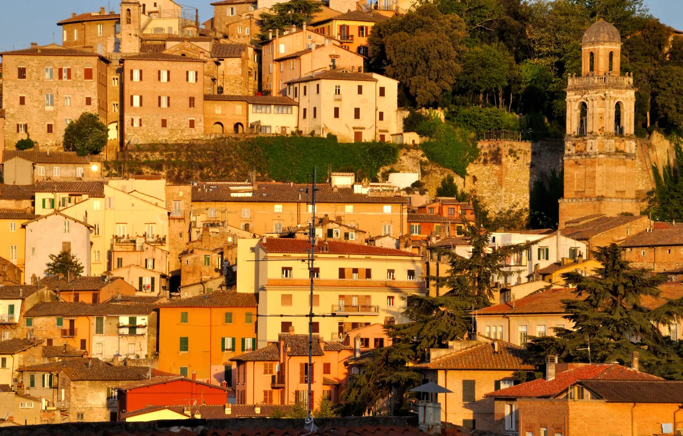 Photo wallpaper home, slope, Italy, Perugia