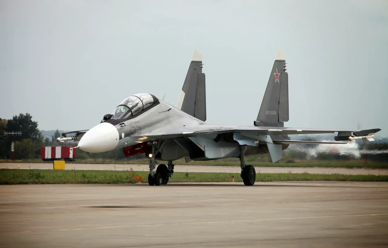 Photo wallpaper fighter, the plane, super-maneuverable, Dry, The Russian air force, multifunction, Su-30CM, MAKS-2013