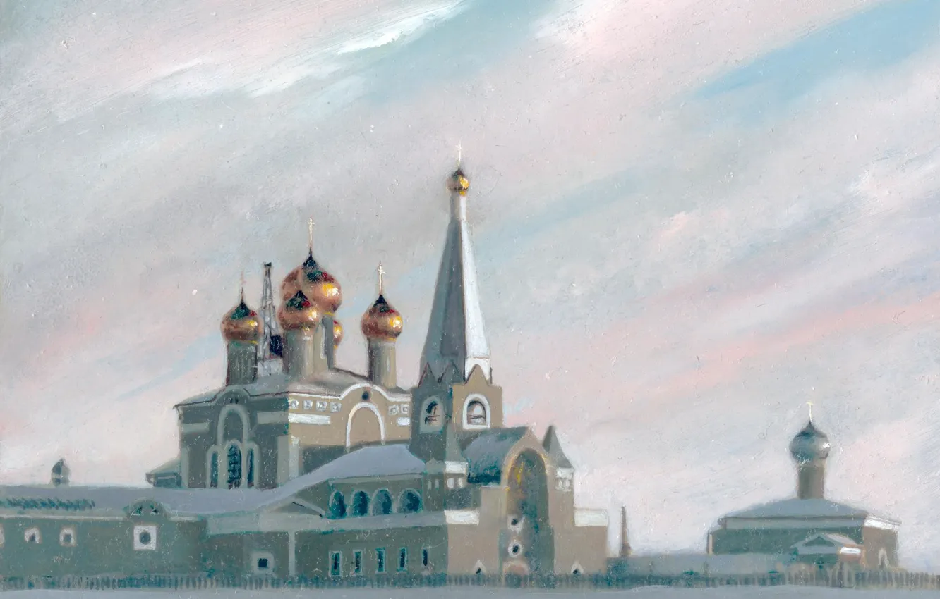 Photo wallpaper winter, Church, temple, Aibek Begalin, Two thousand one, Landscapes Of Karaganda