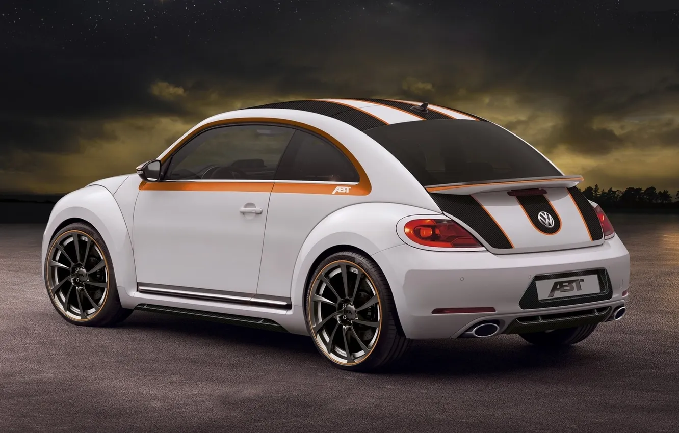Photo wallpaper background, tuning, Volkswagen, Beetle, rear view, tuning, Beetle, Volkswagen