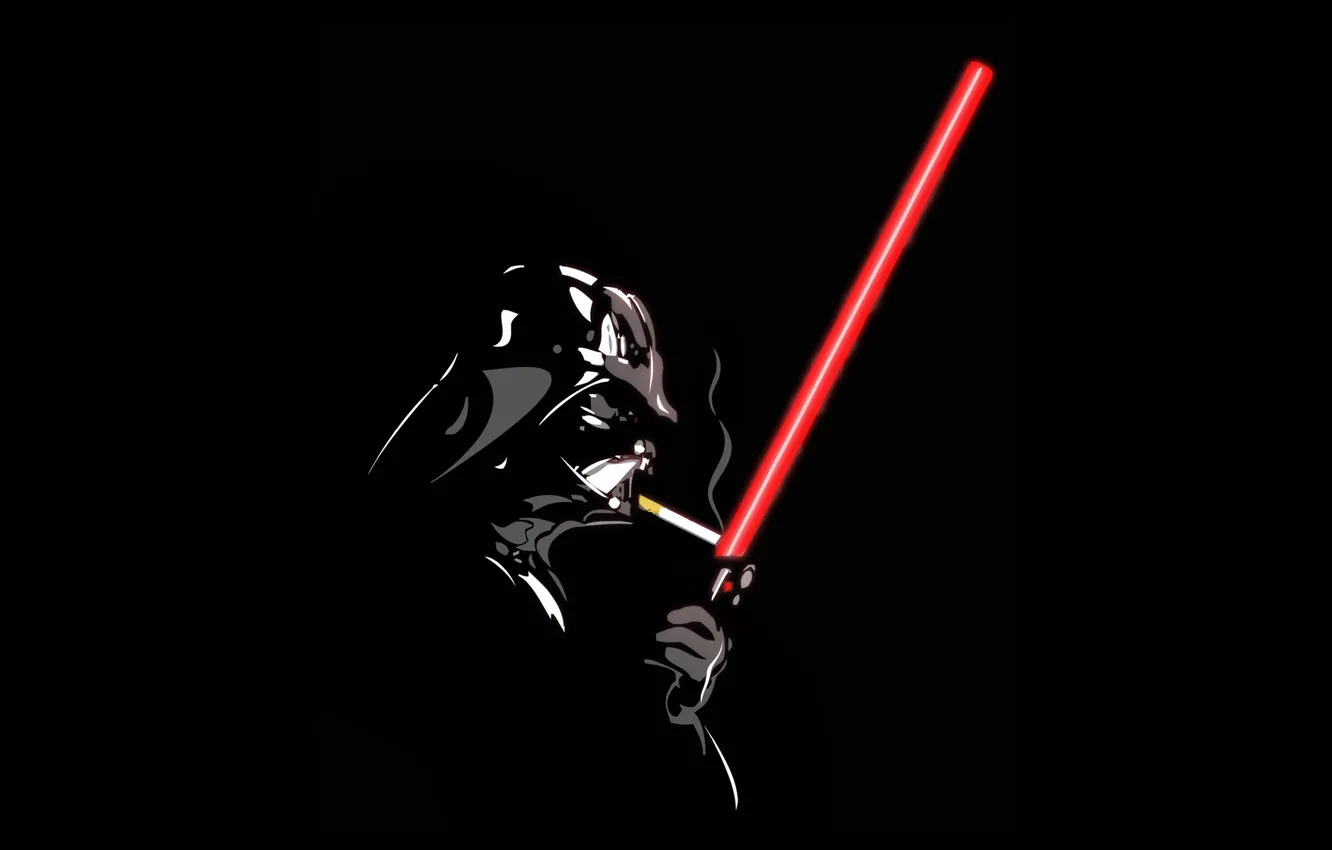 Photo wallpaper Star Wars, Darth Vader, cigarette, laser sword