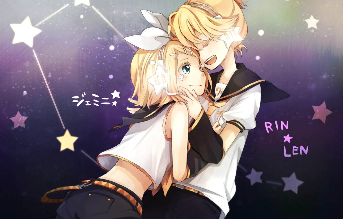 Photo wallpaper children, two, Vocaloid, Rin, Len