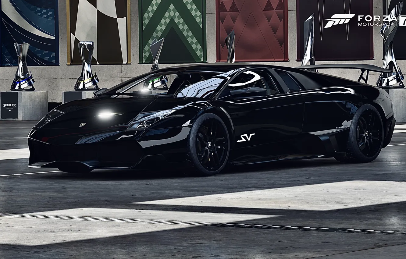 Photo wallpaper HDR, Lamborghini, game, murcielago, FM7, UHD, Forza Motorsport 7, XBox One X