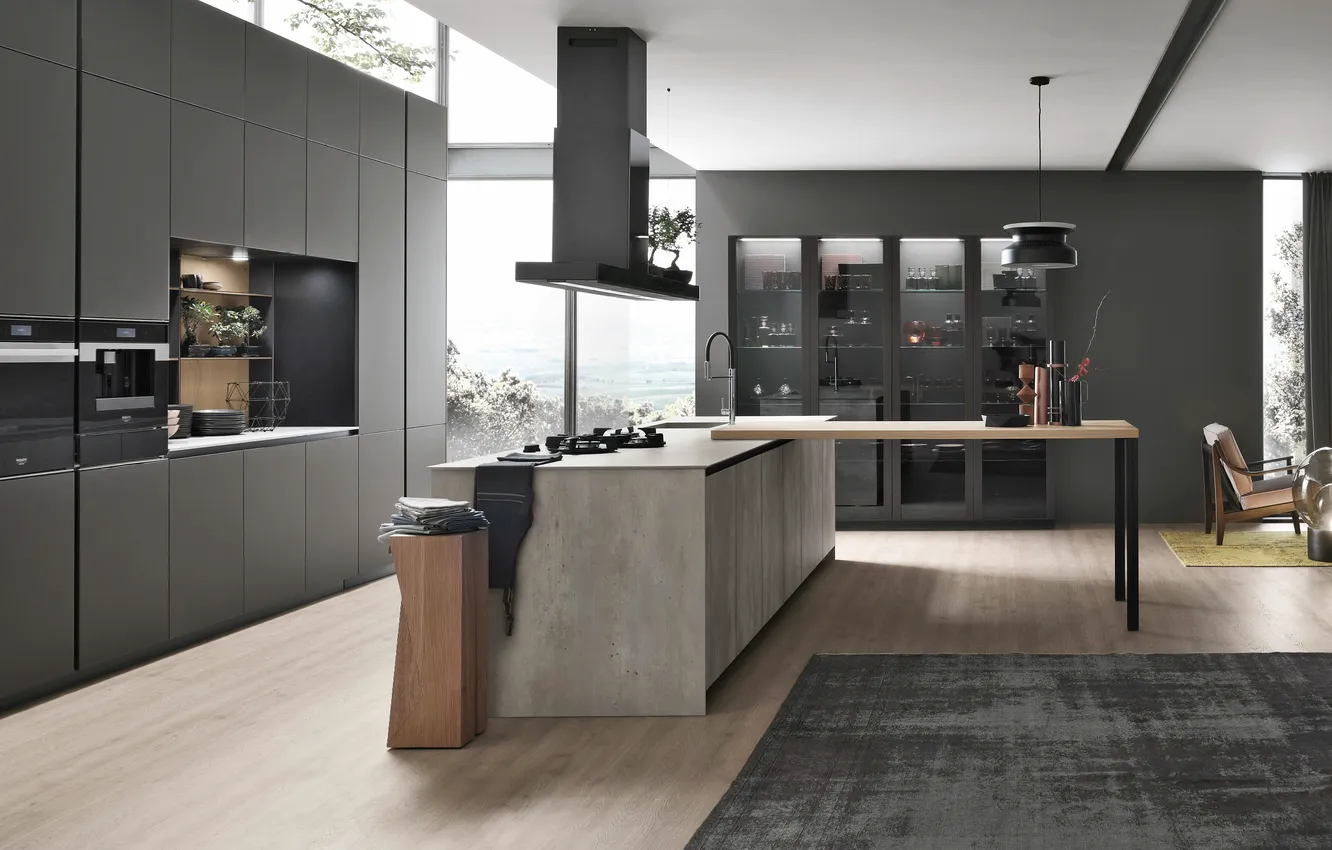 Photo wallpaper style, Villa, interior, Italy, kitchen, Italian design, Ota Kitchen