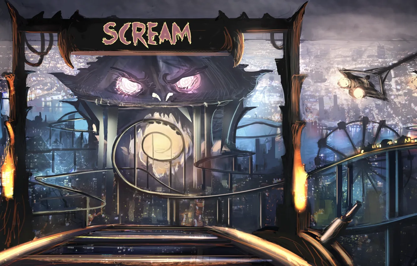 Photo wallpaper city, the city, mystic, the portal, fantasy, art, fantasy, art