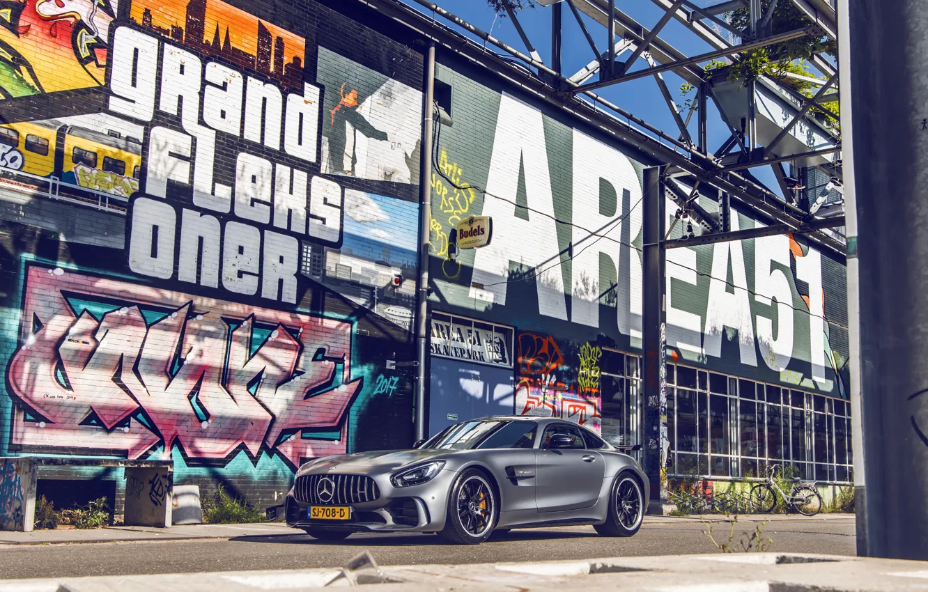 Photo wallpaper GTR, Mercedes, AMG, Graffiti