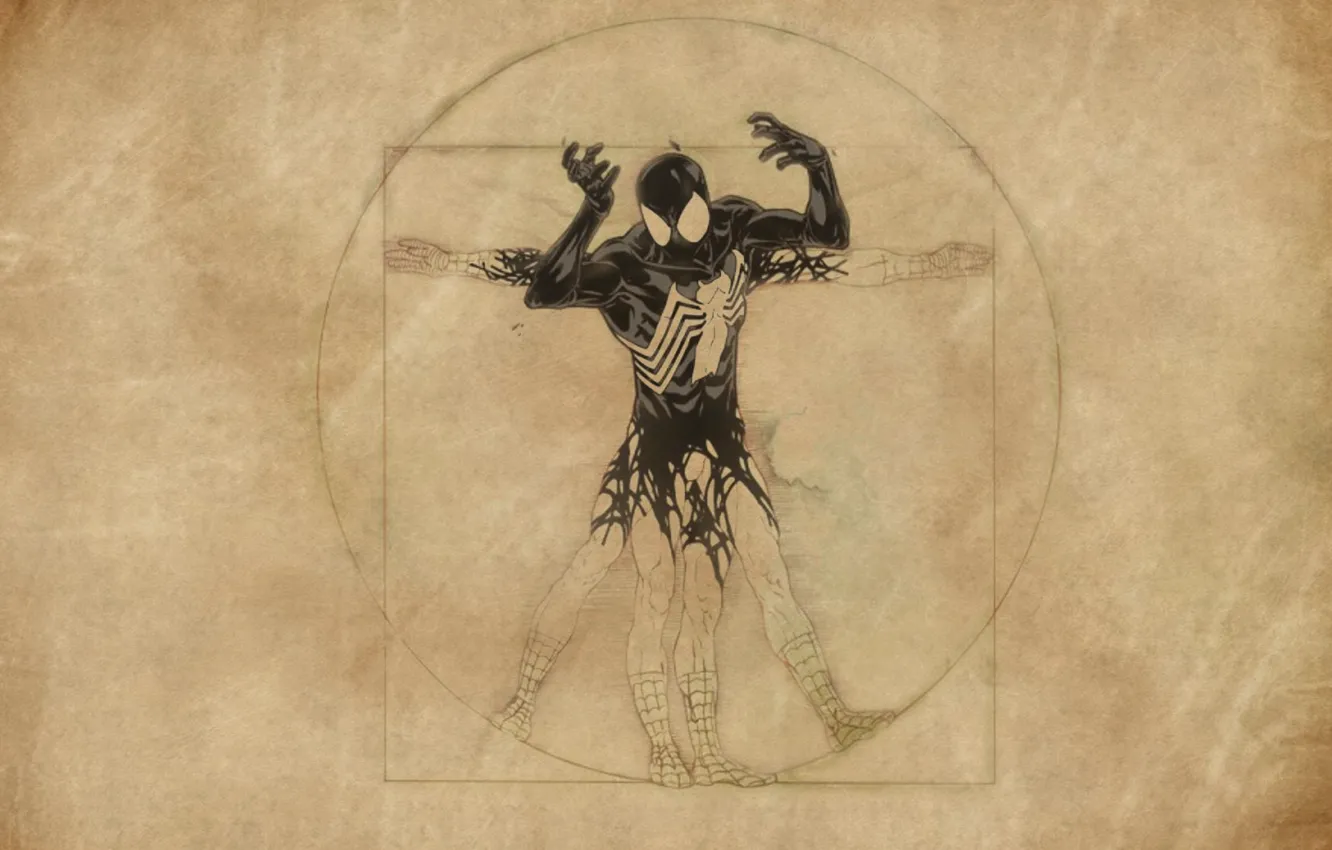 Photo wallpaper spider-man, venom, Leonardo da Vinci
