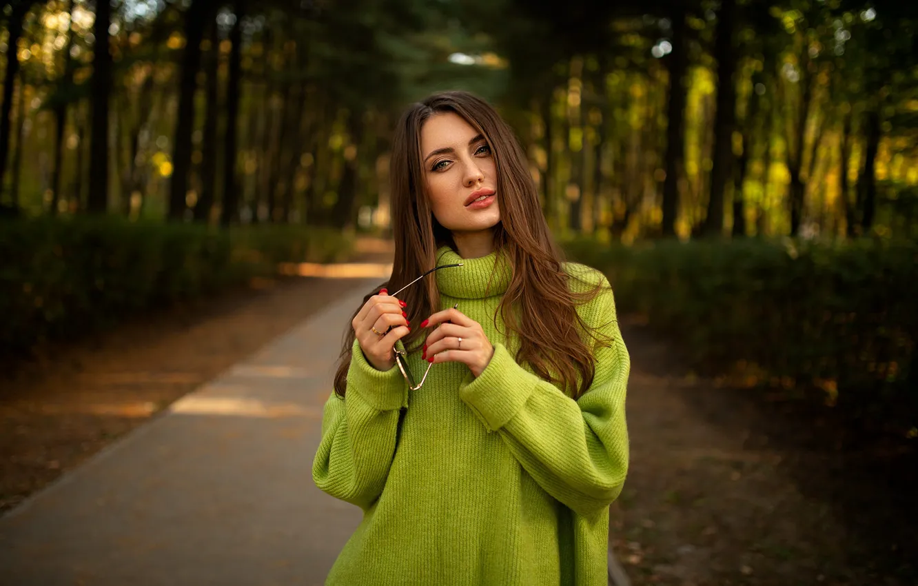 Photo wallpaper look, girl, model, long hair, Dmitry Sn, Dmitry Shulgin, Dmitry Shulgin, Anastasia Chernyaeva