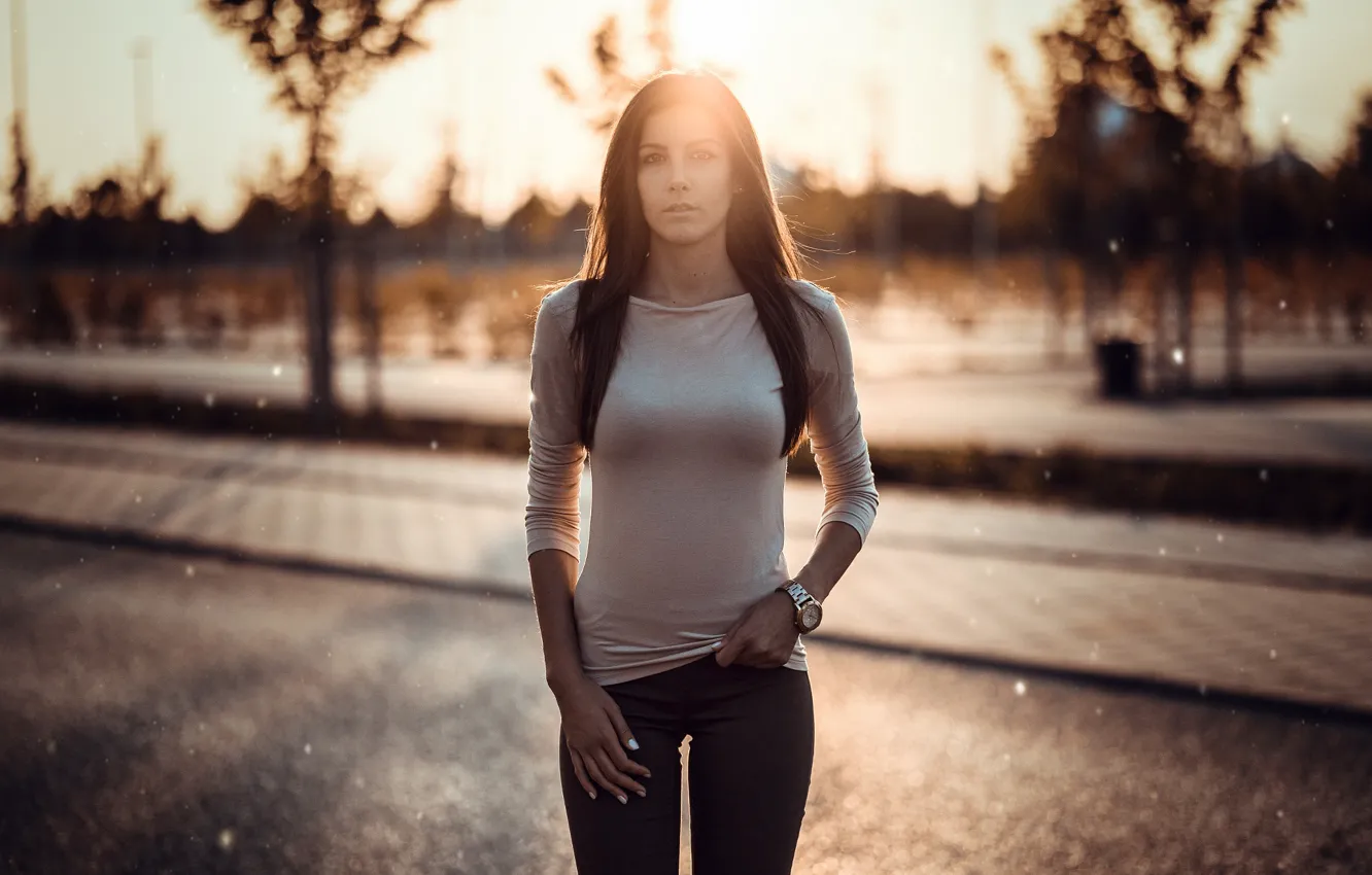 Photo wallpaper look, the sun, pose, model, portrait, makeup, figure, hairstyle