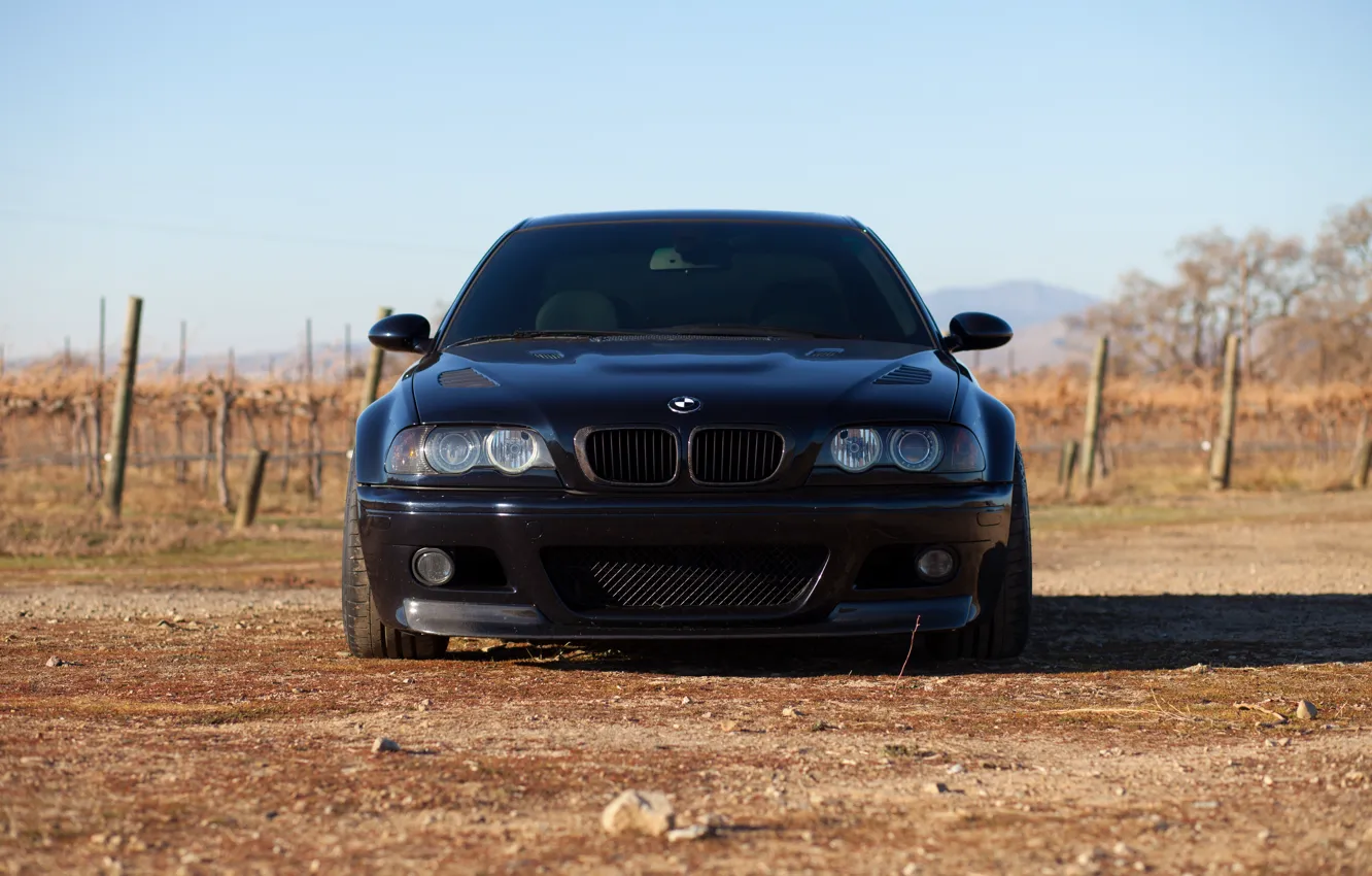 Photo wallpaper the sky, black, bmw, BMW, coupe, shadow, black, e46