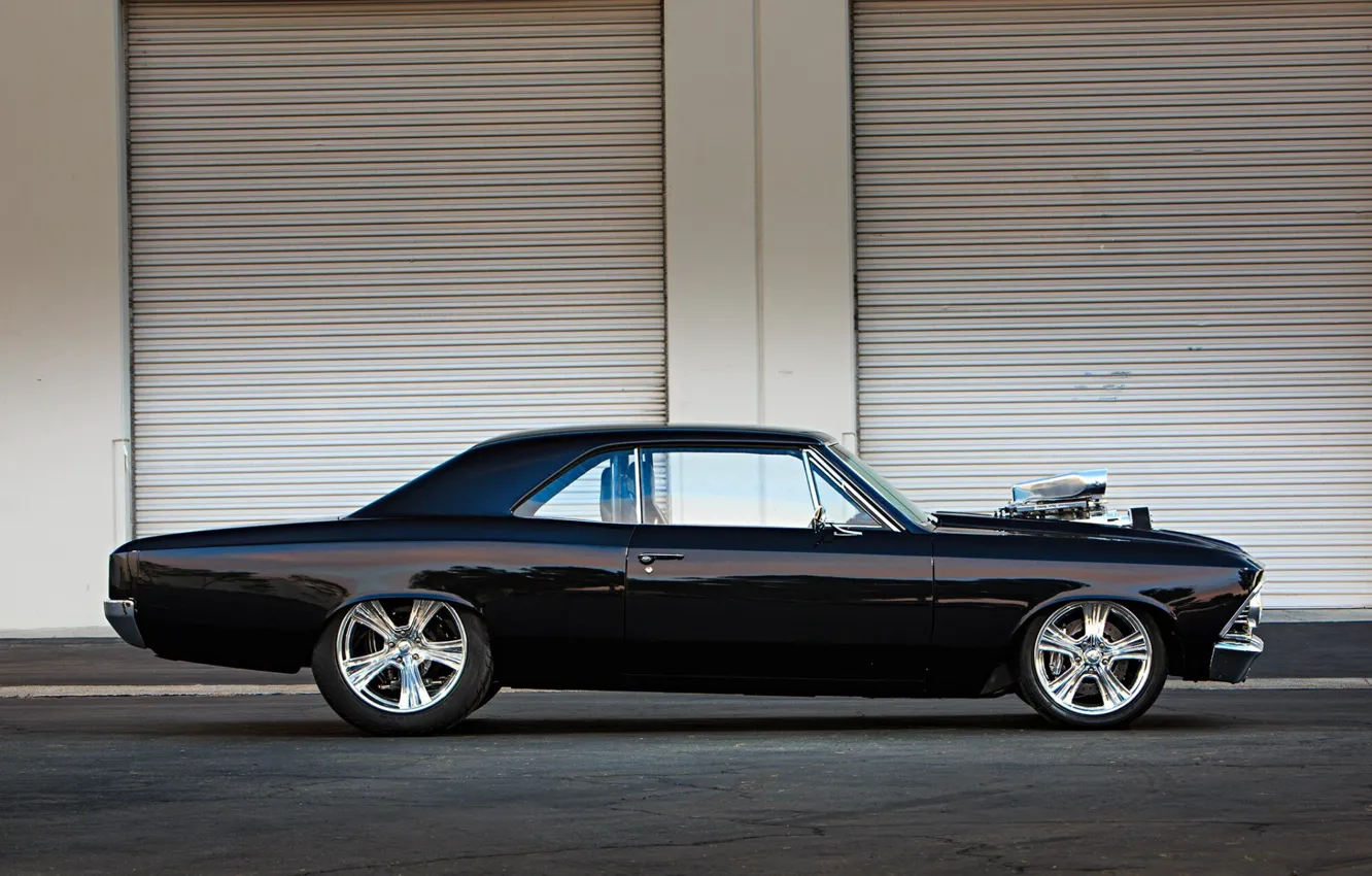 Photo wallpaper Muscle, Coupe, Chevy, Chevelle, Engine
