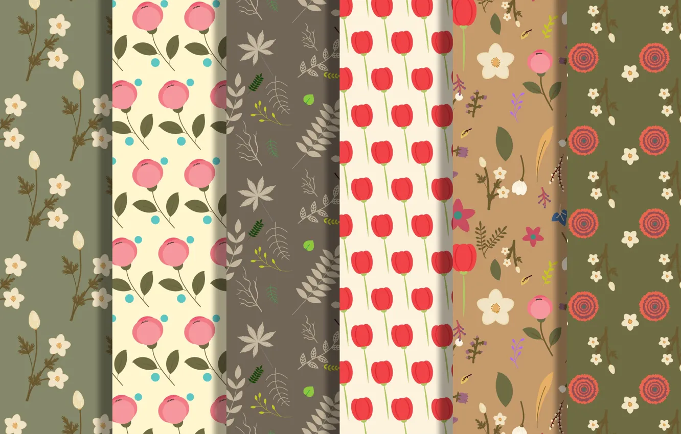 Photo wallpaper vector, background, pattern, Collection, fabric, floral
