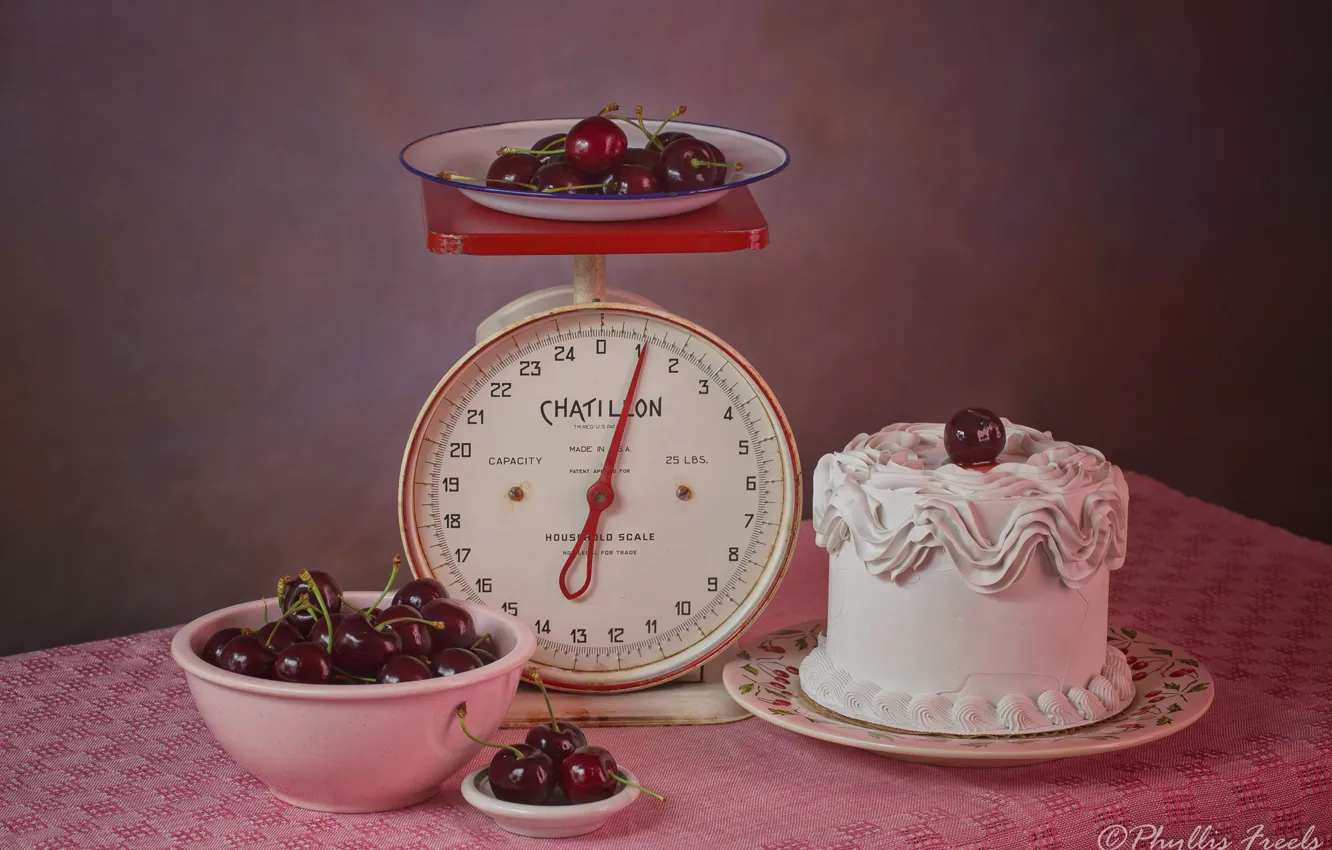 Photo wallpaper cherry, style, berries, still life, Libra, tori