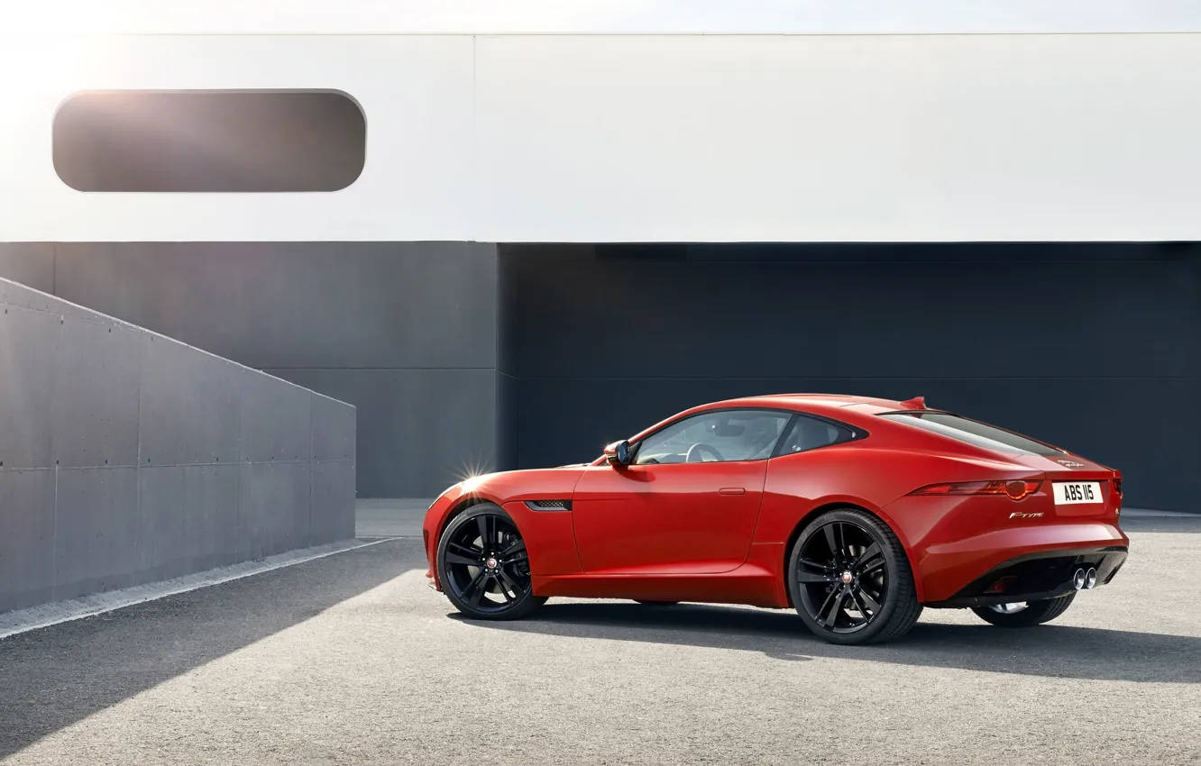 Photo wallpaper car, Jaguar, red, F-Type, R Coupe