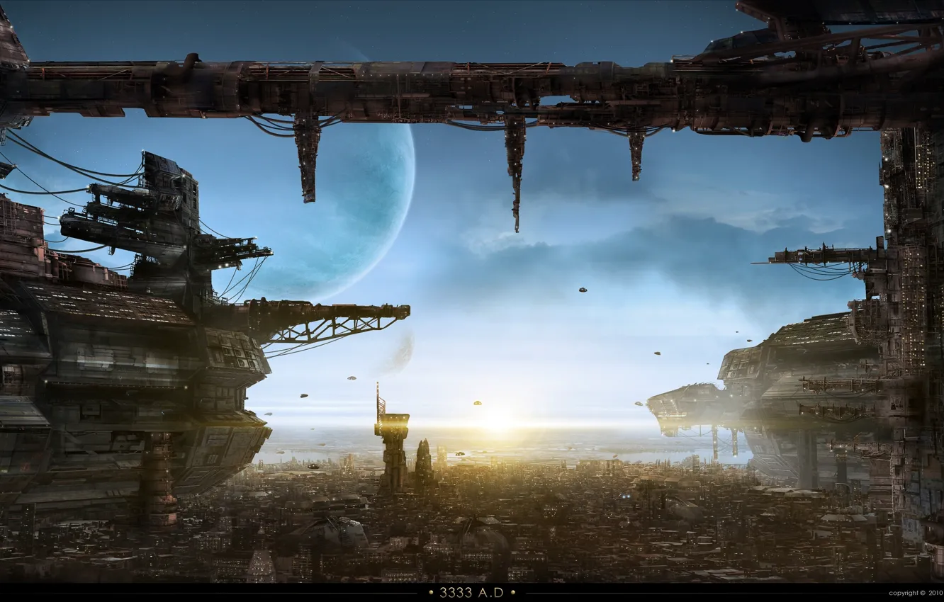 Photo wallpaper fantastic, planets, cosmocity