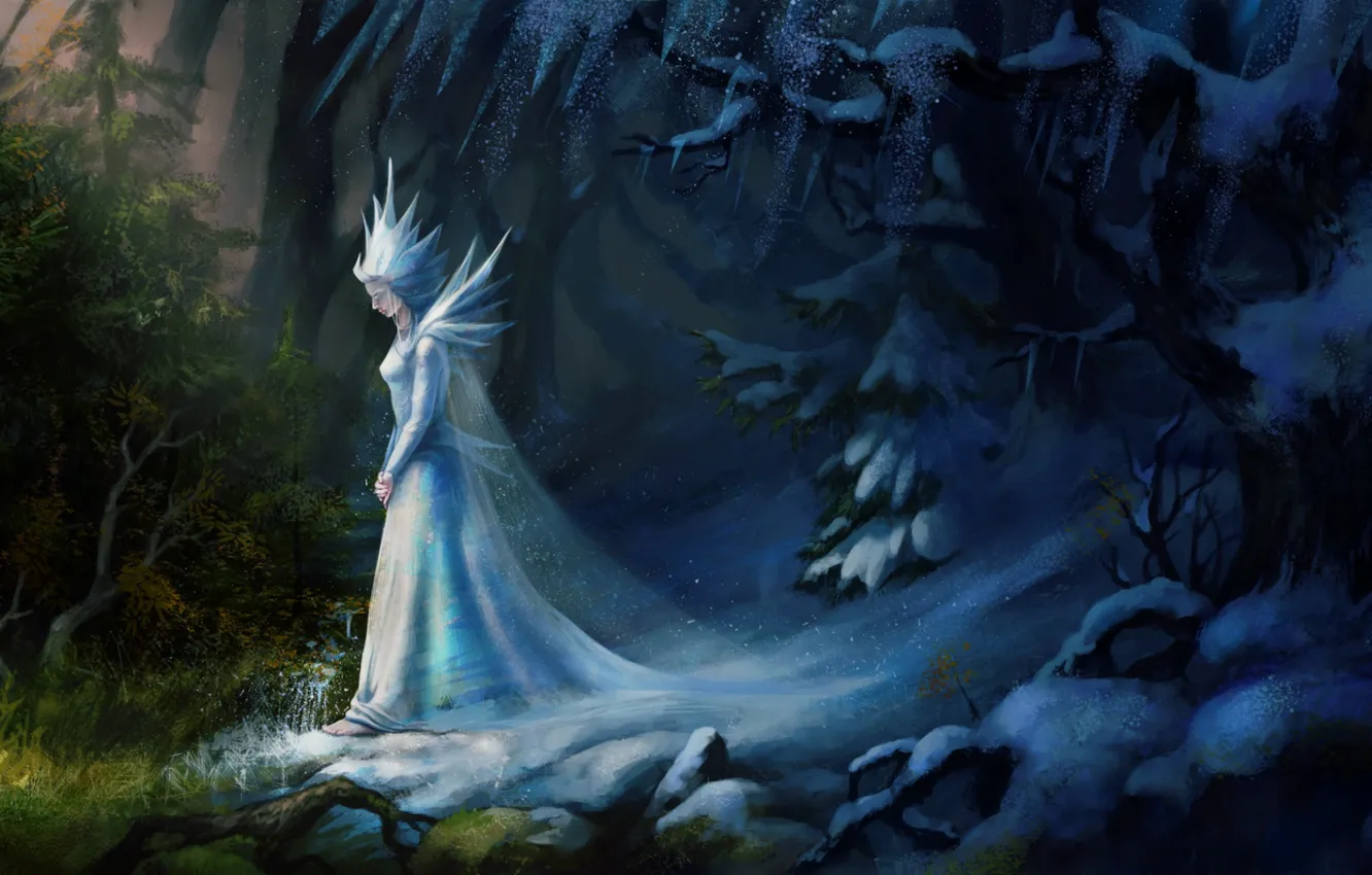 Photo wallpaper cold, ice, snow, nature, fiction, art, the snow Queen