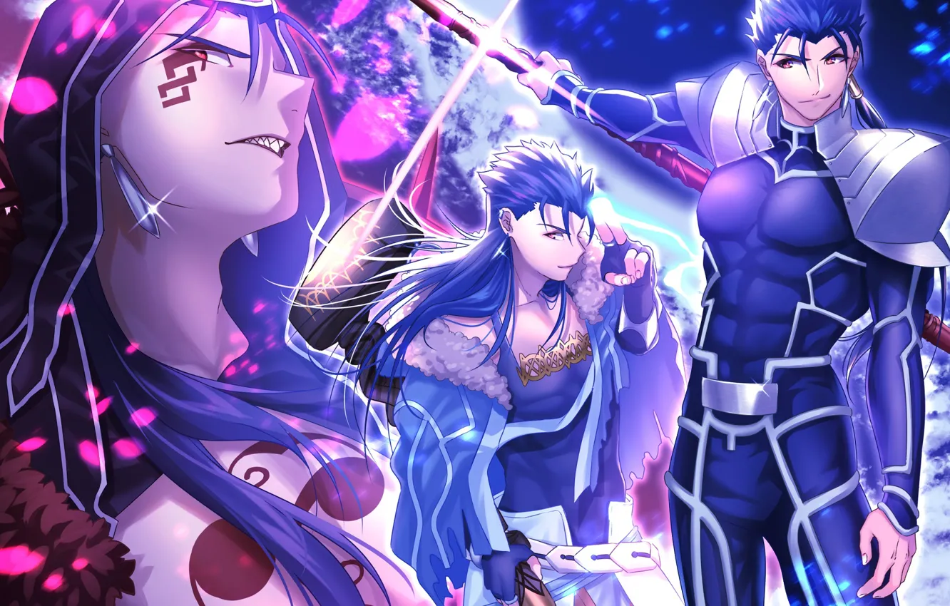 Photo wallpaper anime, art, guy, Fate Stay Night, Fate/Stay Night, Lancer, castor