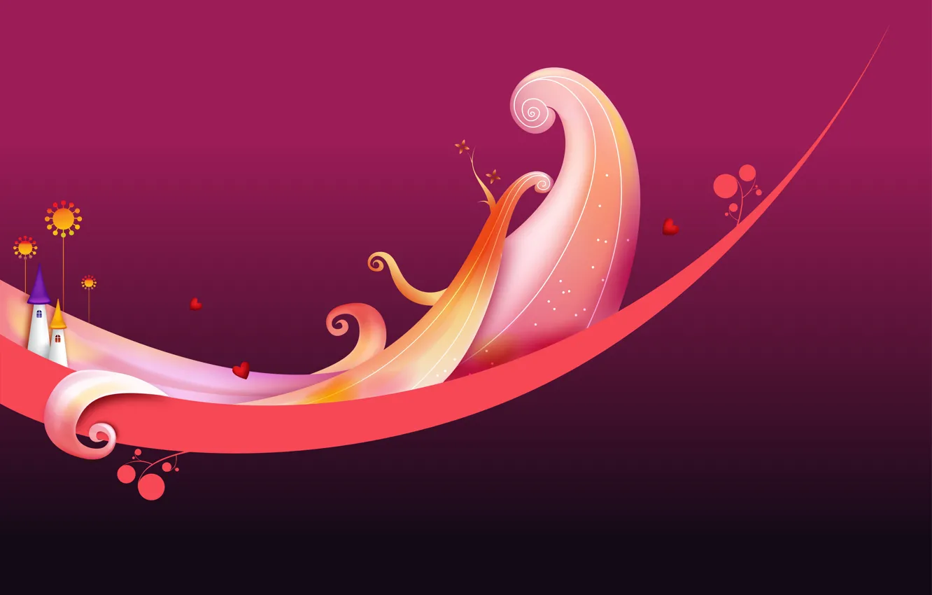 Photo wallpaper curls, house, Love is a Place