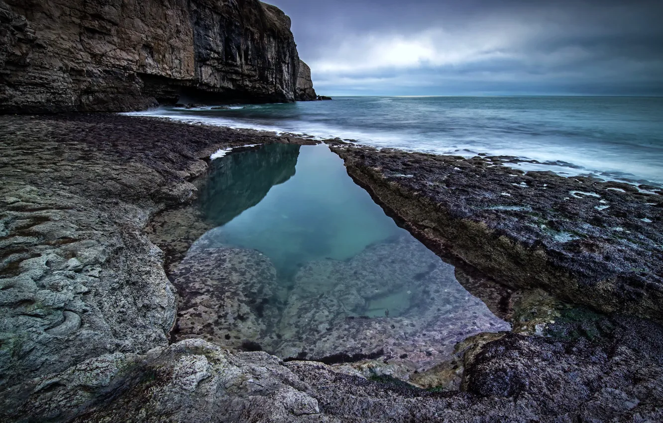 Photo wallpaper sea, rocks, shore