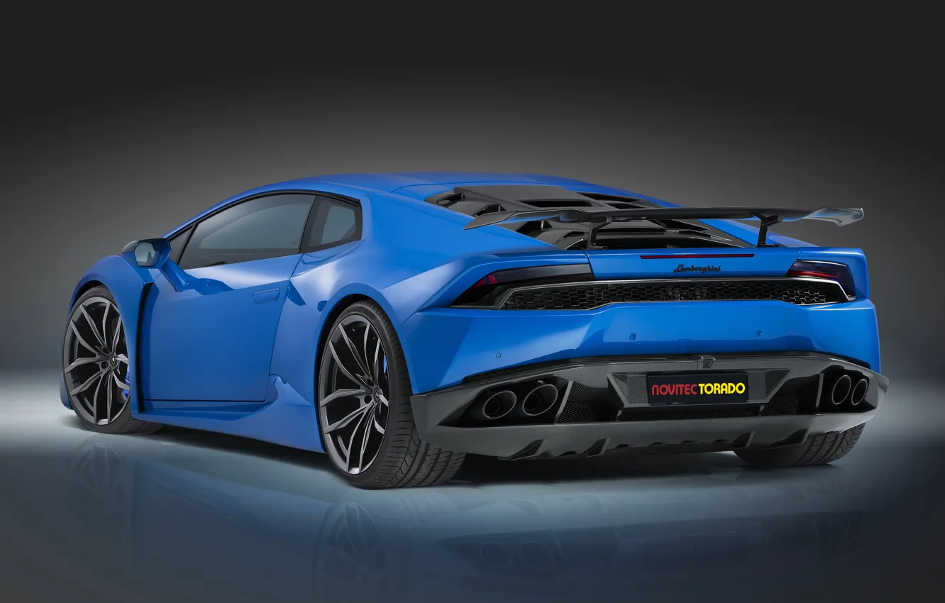 Photo wallpaper Lamborghini, blue, Lamborghini, Novitec Torado, Huracan, hurakan