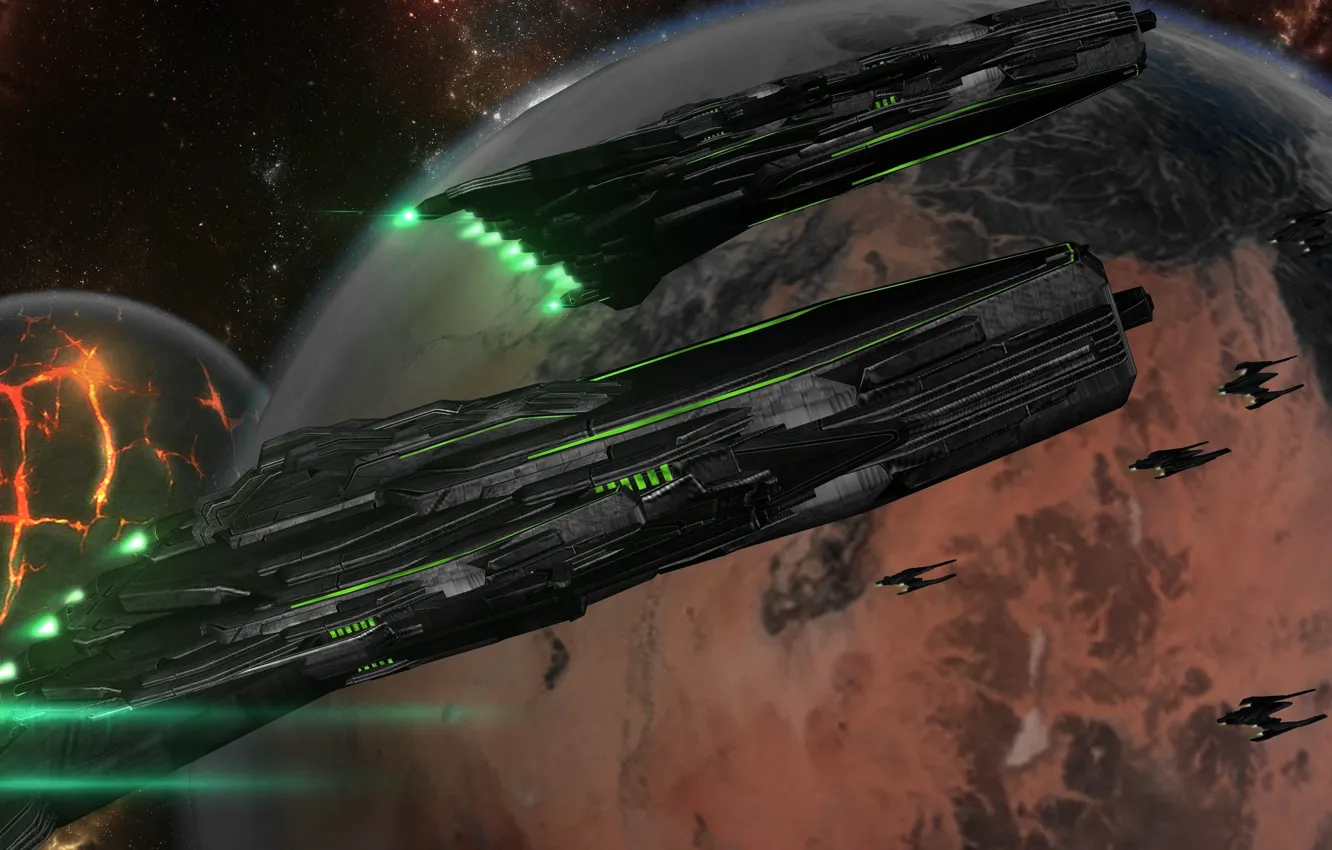 Photo wallpaper space, stars, planet, prothean destroyer