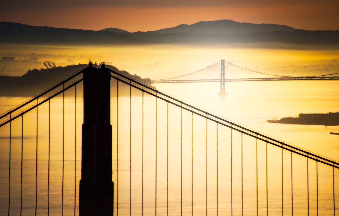Photo wallpaper bridge, CA, USA, USA, San Francisco, California, bridges, San Francisco