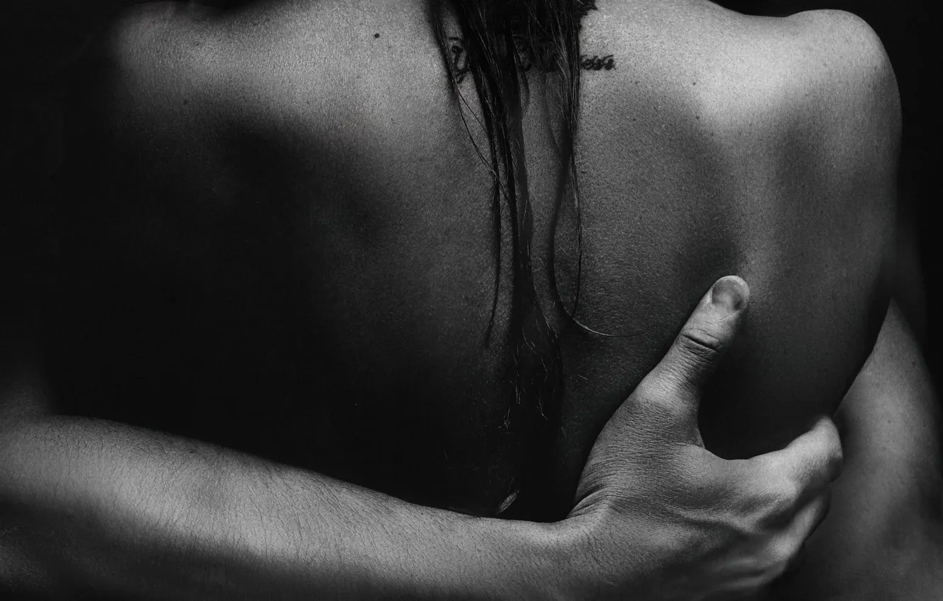 Photo wallpaper back, hands, hugs, Anton Montbrillant
