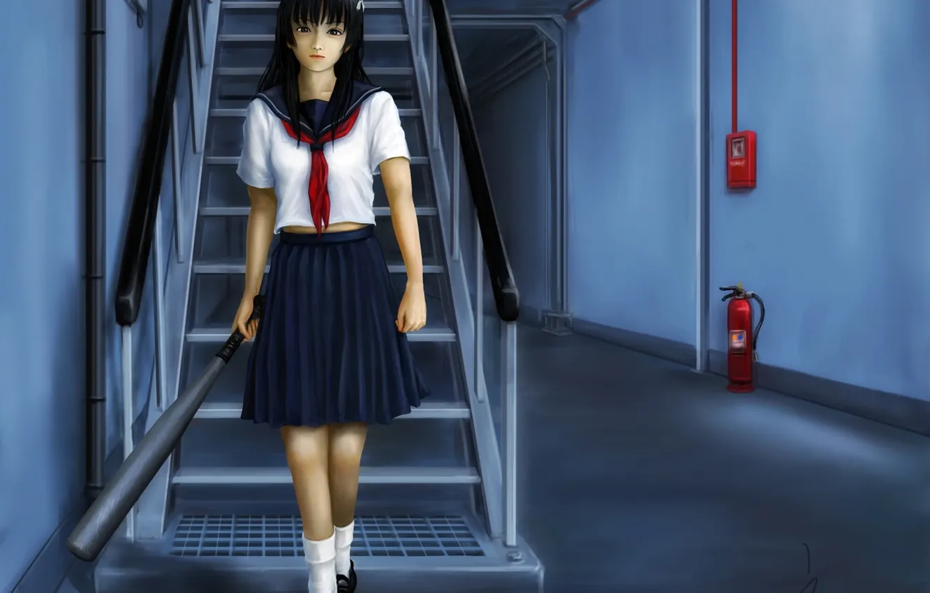 Photo wallpaper girl, art, ladder, form, to aru kagaku no railgun, the room, bit, to aru majutsu …