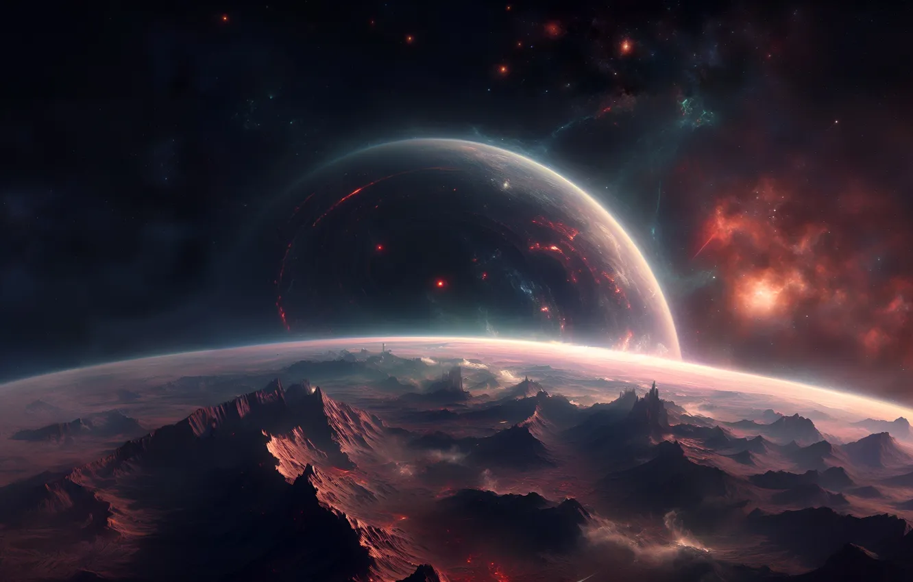 Photo wallpaper space, wallpaper, brown, picture, Rising, dwarf