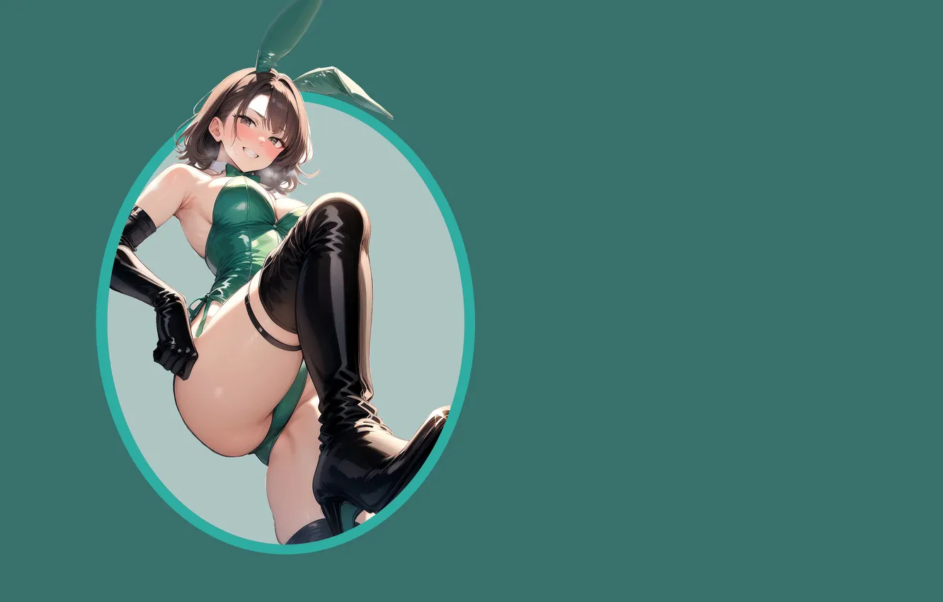 Photo wallpaper girl, sexy, boobs, rabbit, anime, pretty, breasts, babe