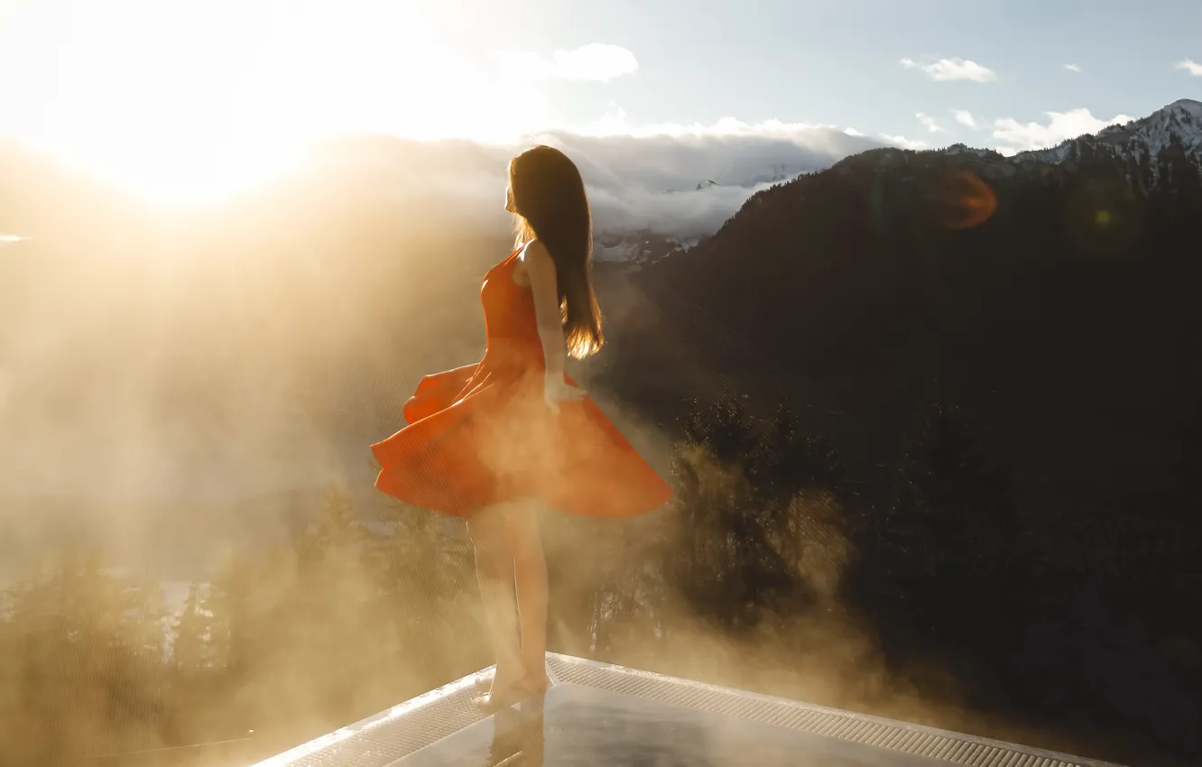 Photo wallpaper girl, light, morning