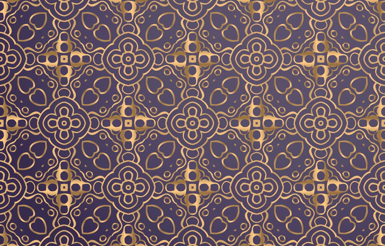 Photo wallpaper flowers, background, pattern, gold, ornament, vintage, background, color
