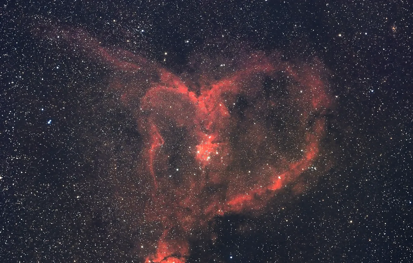 Photo wallpaper space, stars, IC 1805, The Heart Nebula