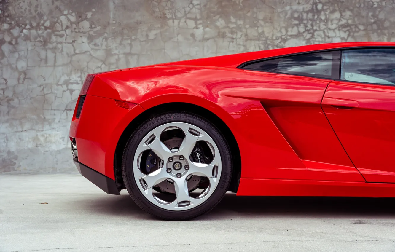 Photo wallpaper red, Lamborghini, wheel, Lambo, Gallardo, Lamborghini Gallardo