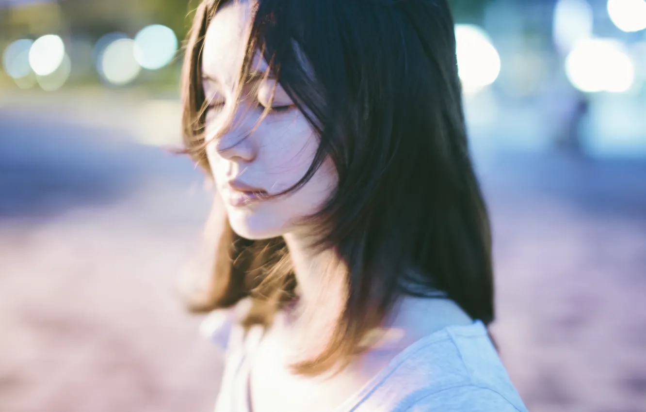 Photo wallpaper eyes, girl, light, portrait, photographer, girl, Asian, eyes