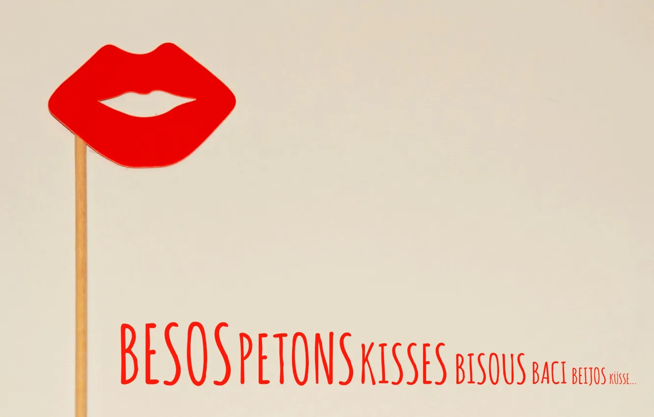 Photo wallpaper background, lips, kisses