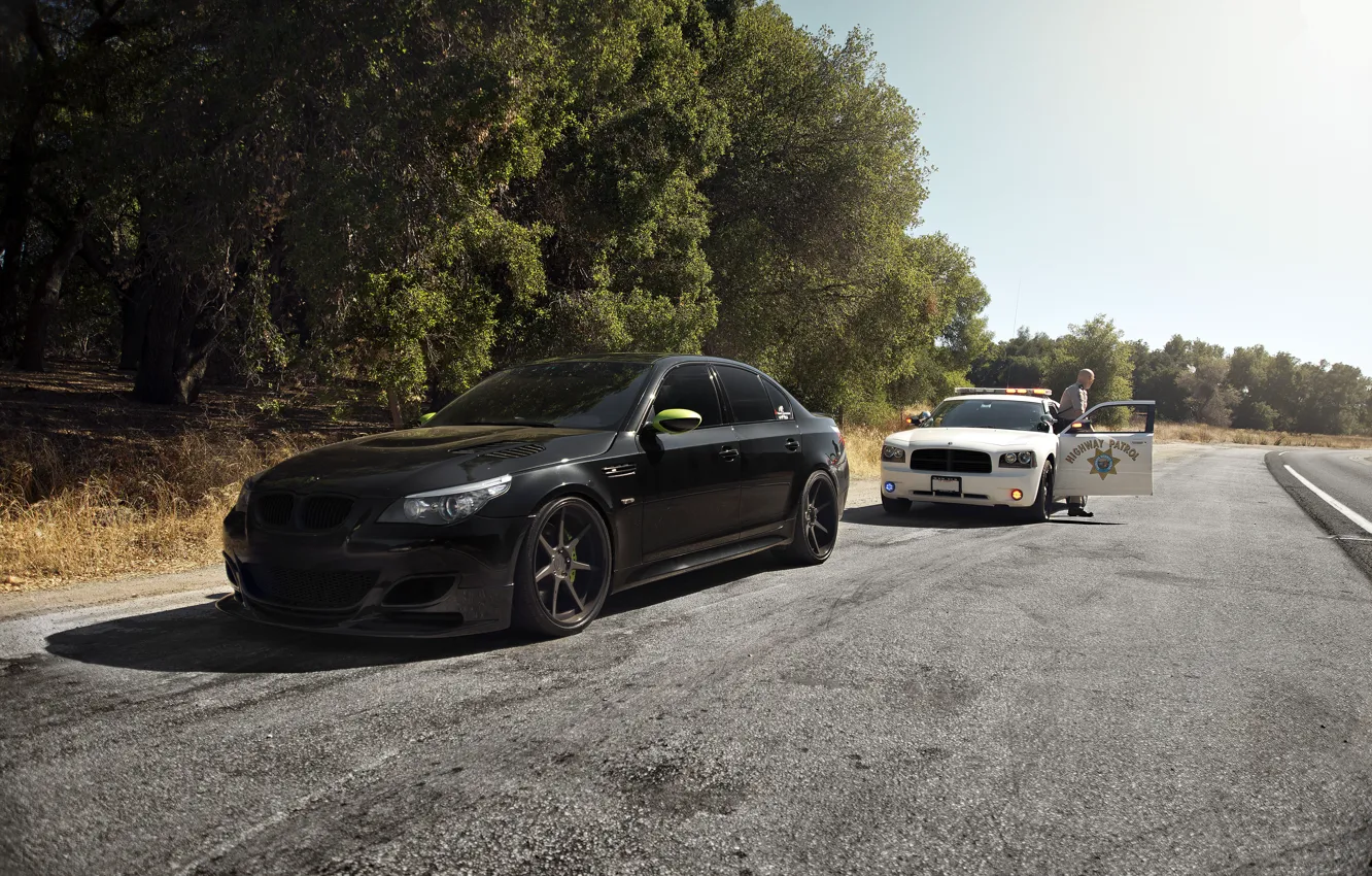 Photo wallpaper E60, M5, HIGHWAY PATROL