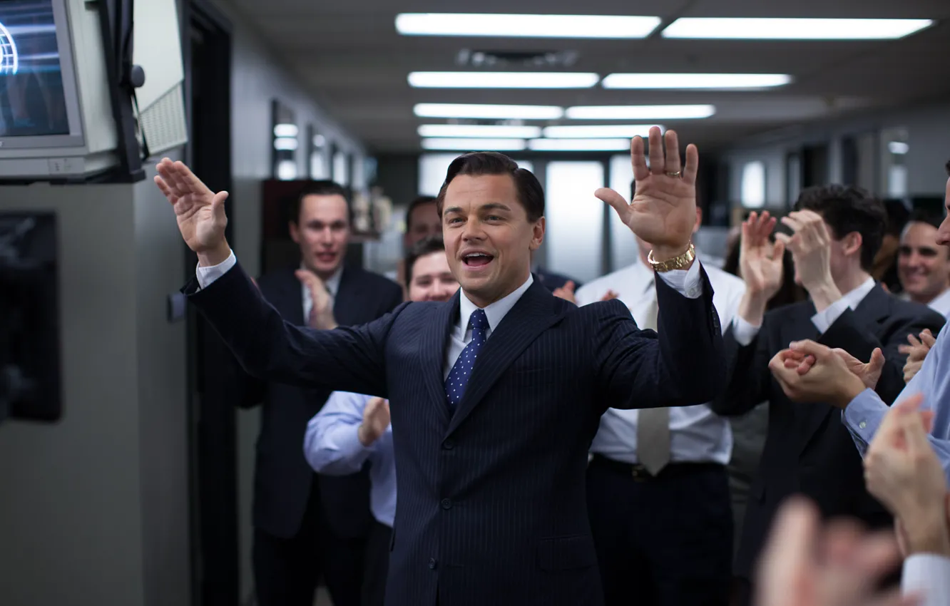 Photo wallpaper costume, office, Leonardo DiCaprio, The Wolf Of Wall Street, Leo DiCaprio