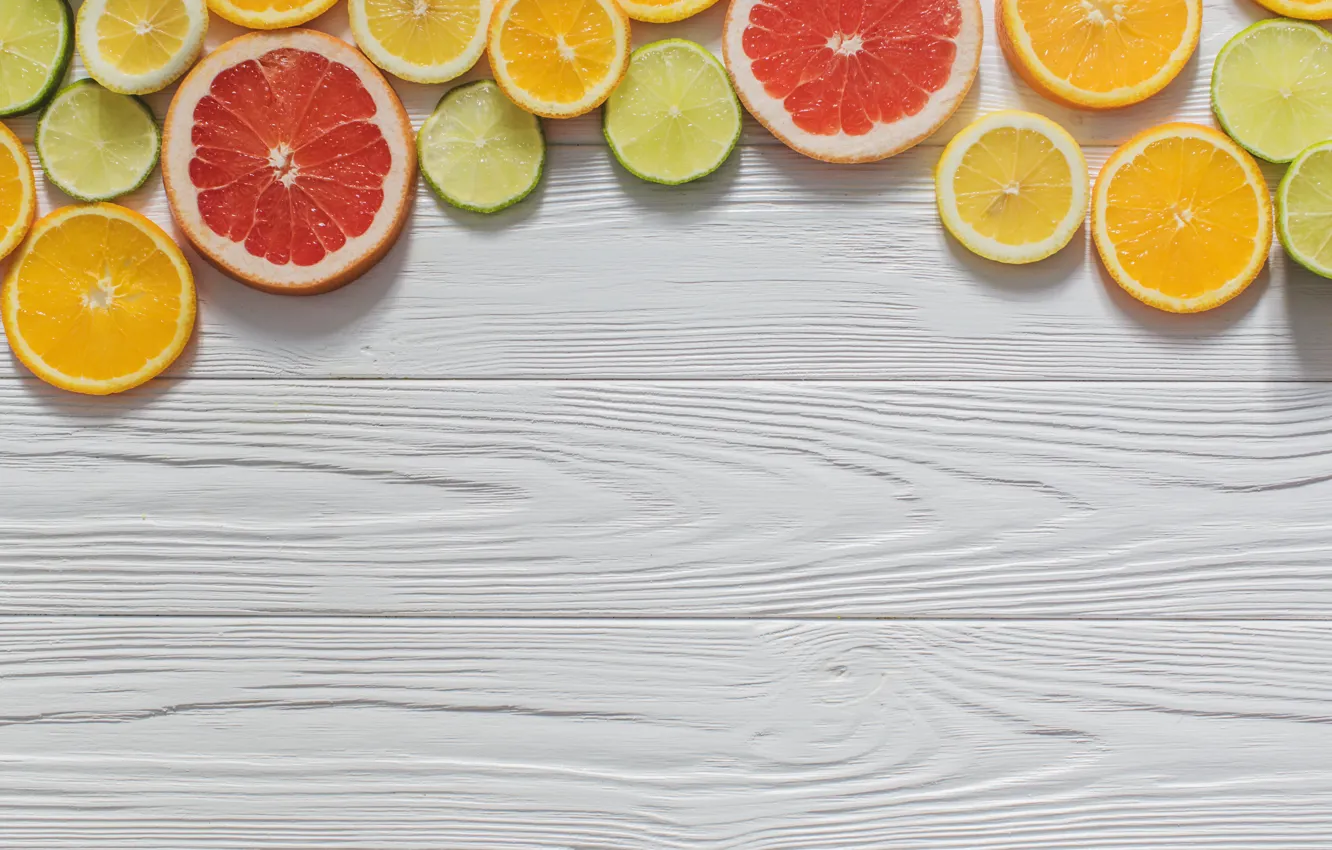 Photo wallpaper orange, lime, citrus, grapefruit