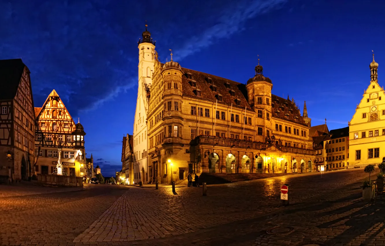 Photo wallpaper night, lights, street, home, Germany, area, lights, bridge